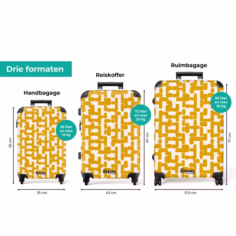 Koffer - Geel - Beige - Patroon — 8
