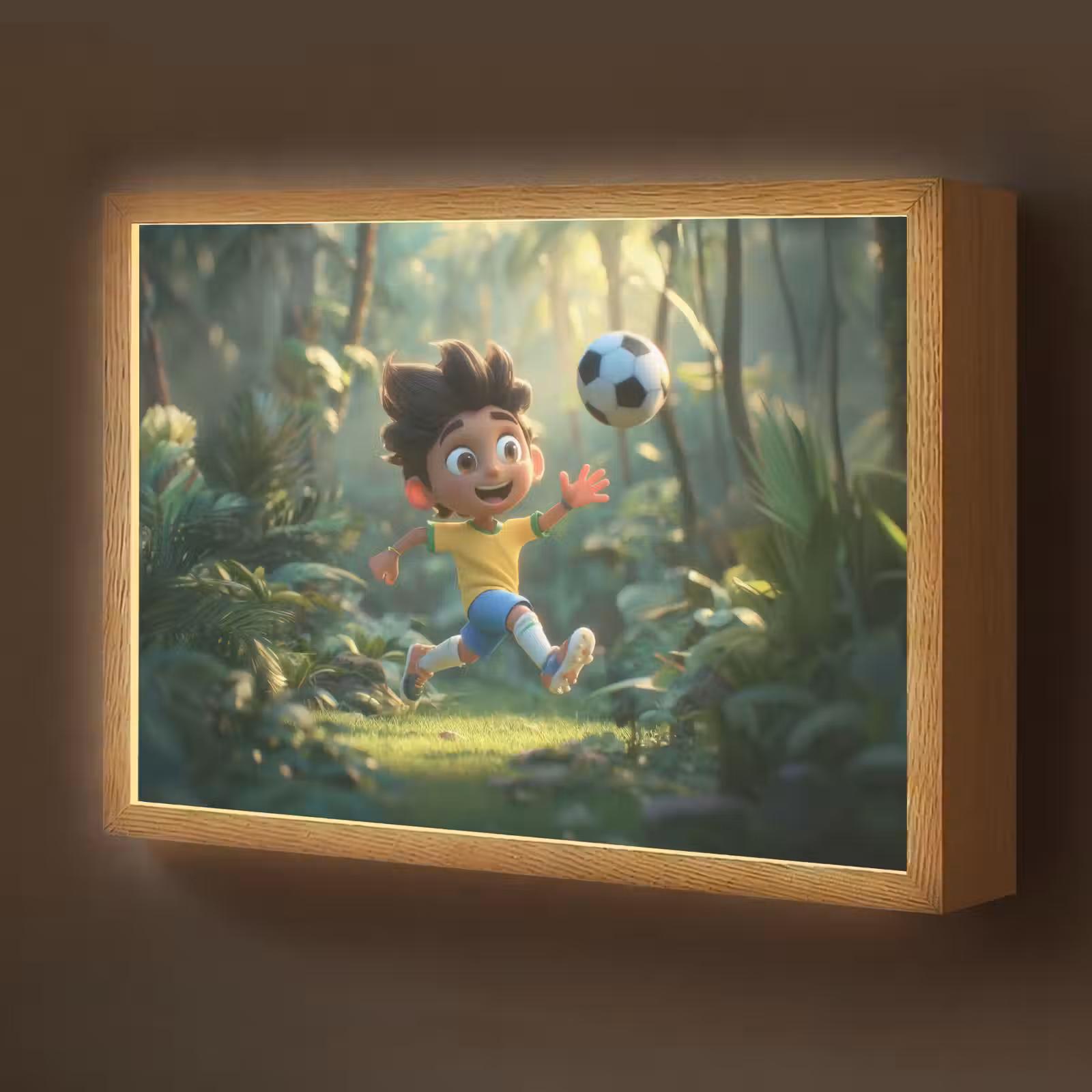Lightbox - Wandlamp kinderkamer - Jongen - Voetbal - Bos — 1