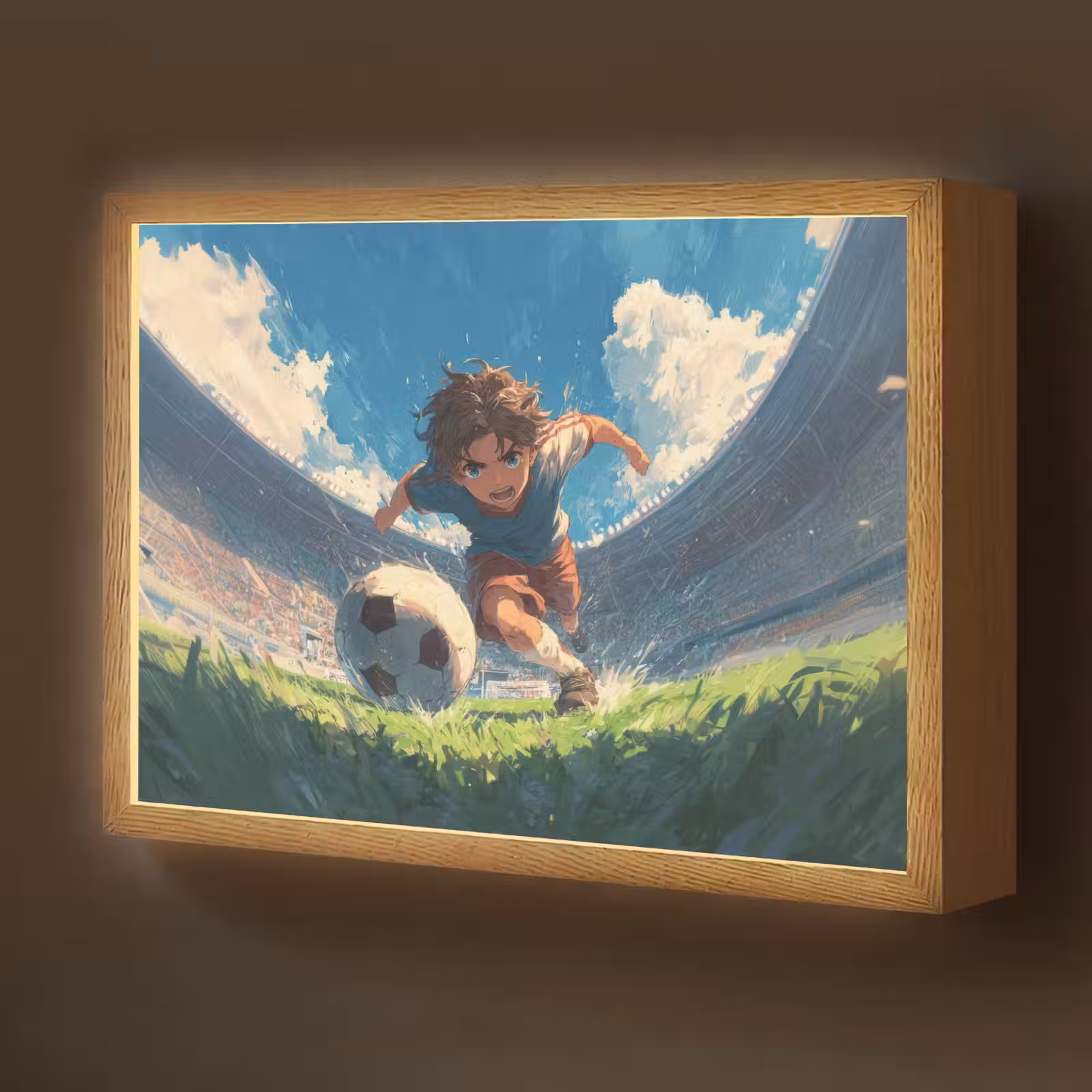 Lightbox - Wandlamp kinderkamer - Stadion - Voetballer - Bal — 1