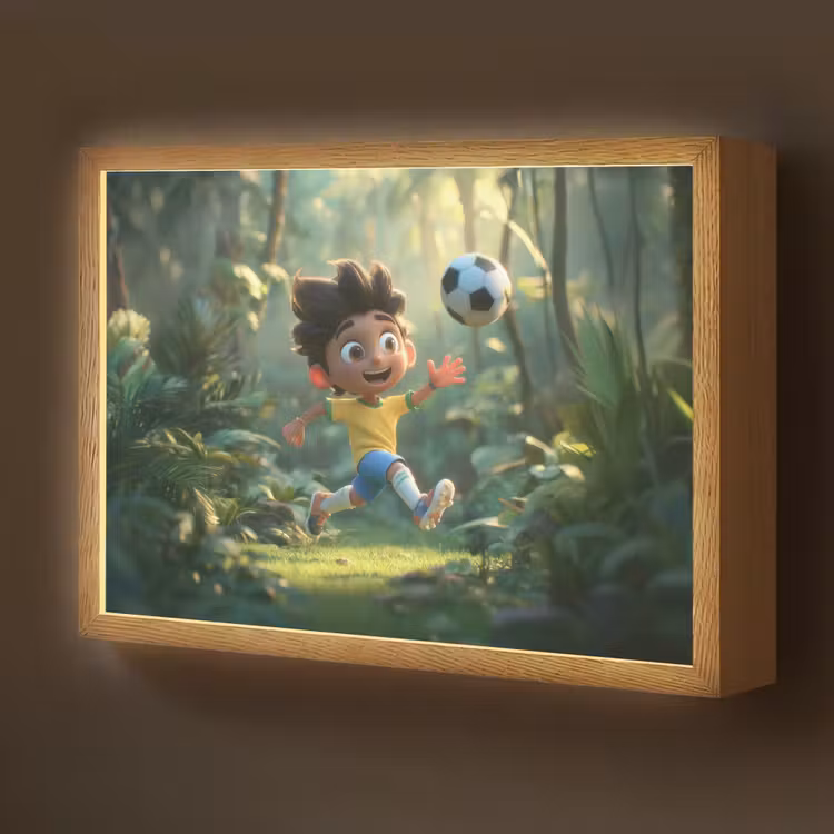 Lightbox - Wandlamp kinderkamer - Jongen - Voetbal - Bos — 1