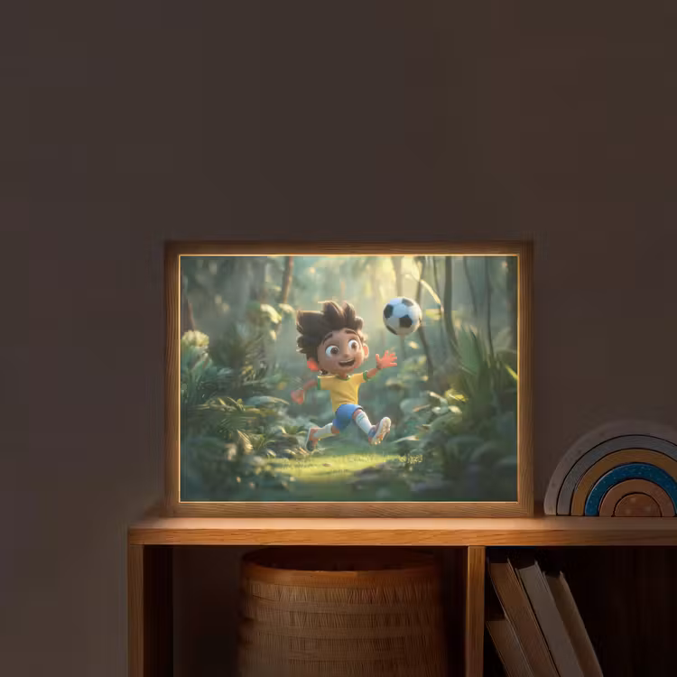 Lightbox - Wandlamp kinderkamer - Jongen - Voetbal - Bos — 2