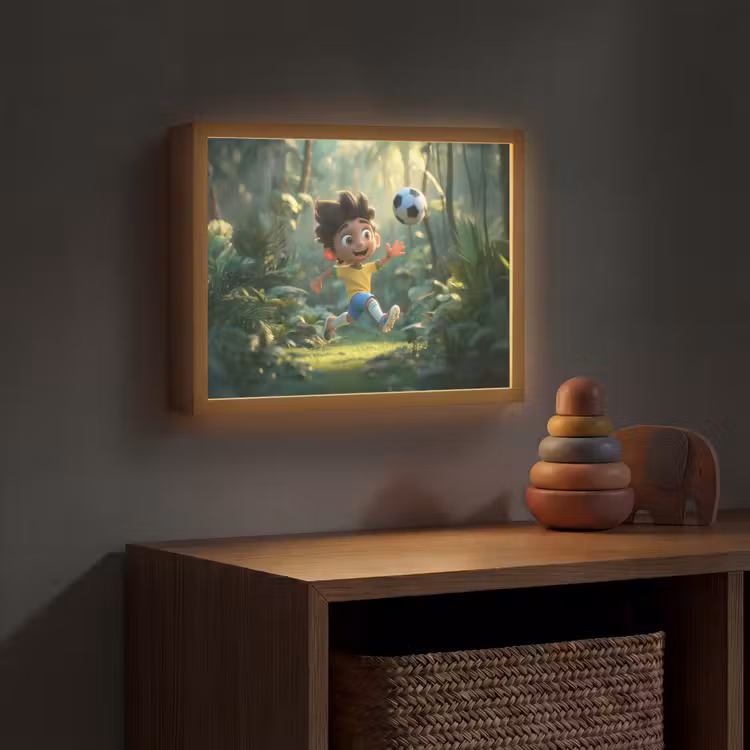 Lightbox - Wandlamp kinderkamer - Jongen - Voetbal - Bos — 4