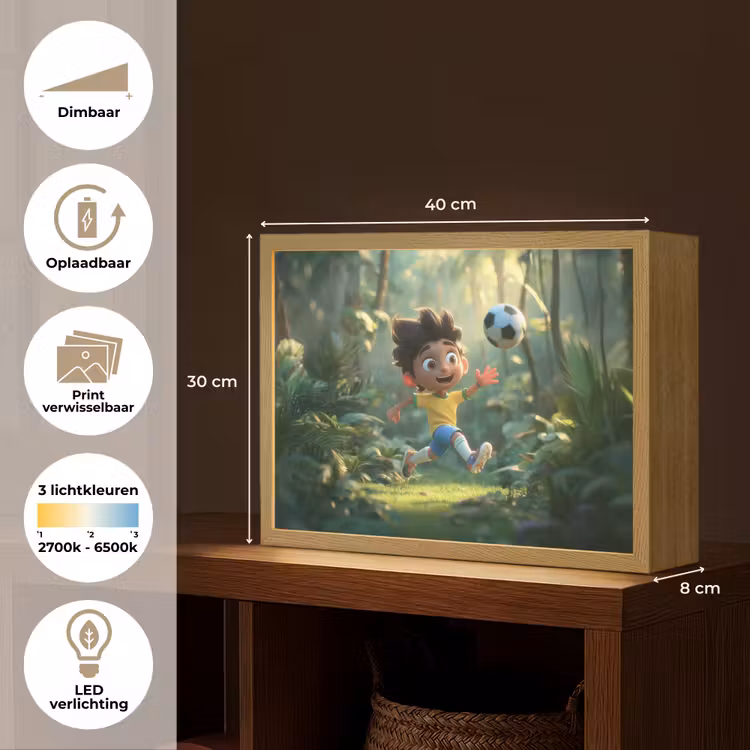 Lightbox - Wandlamp kinderkamer - Jongen - Voetbal - Bos — 9