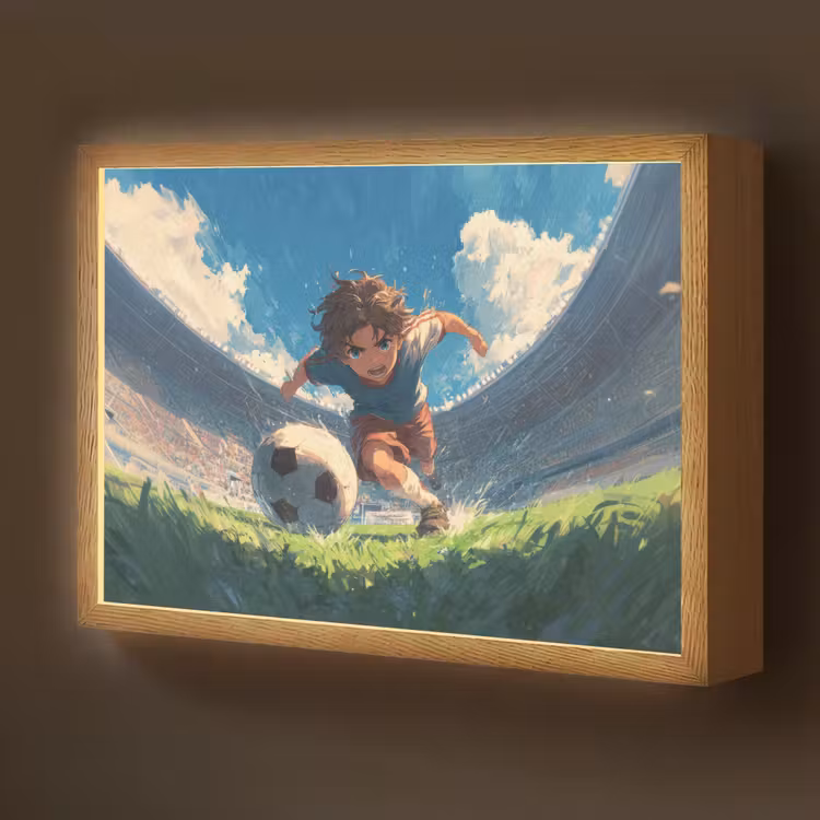 Lightbox - Wandlamp kinderkamer - Stadion - Voetballer - Bal — 1