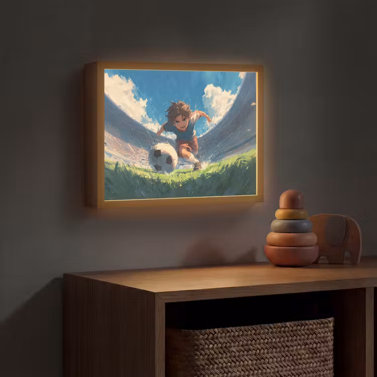 Lightbox - Wandlamp kinderkamer - Stadion - Voetballer - Bal — 4