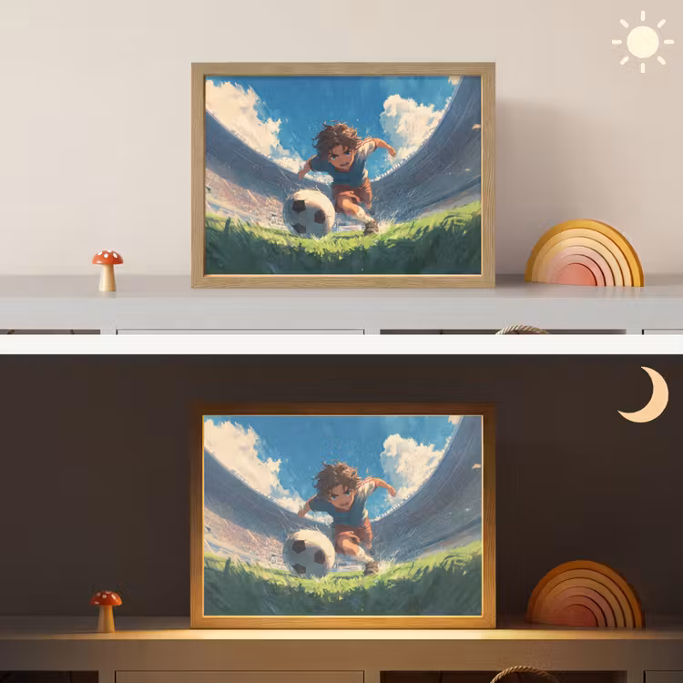 Lightbox - Wandlamp kinderkamer - Stadion - Voetballer - Bal — 6