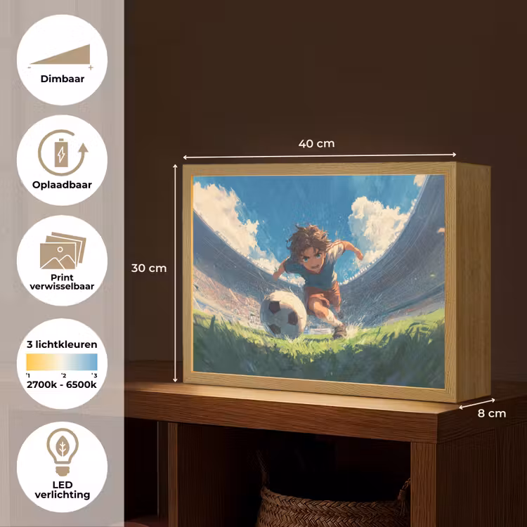 Lightbox - Wandlamp kinderkamer - Stadion - Voetballer - Bal — 9
