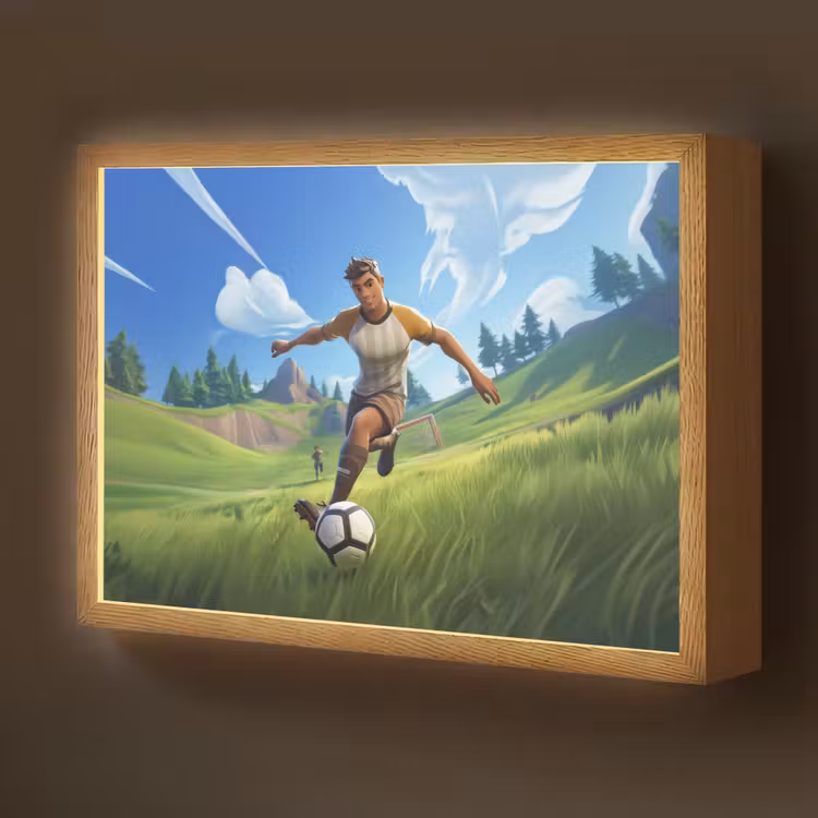 Lightbox - Wandlamp kinderkamer - Illustratie - Voetbal - Game - Grasveld — 1