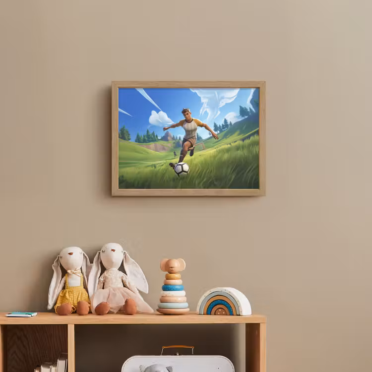 Lightbox - Wandlamp kinderkamer - Illustratie - Voetbal - Game - Grasveld — 3