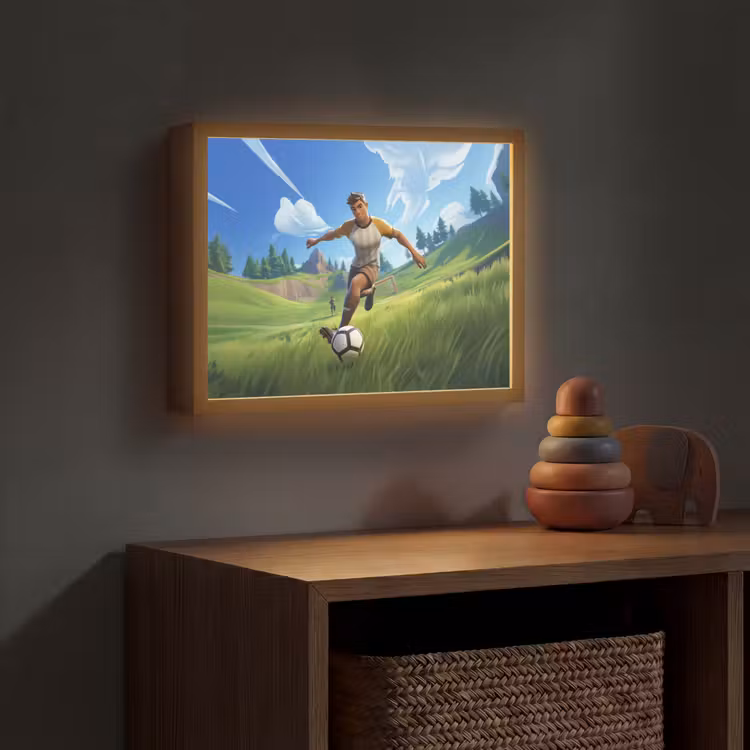 Lightbox - Wandlamp kinderkamer - Illustratie - Voetbal - Game - Grasveld — 4