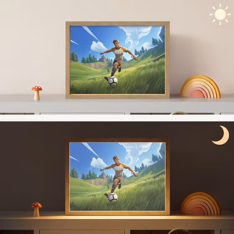 Lightbox - Wandlamp kinderkamer - Illustratie - Voetbal - Game - Grasveld — 6