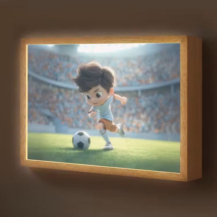 Lightbox - Wandlamp kinderkamer - Voetbal - Jongen - Stadion — 1