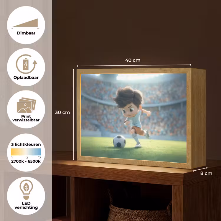 Lightbox - Wandlamp kinderkamer - Voetbal - Jongen - Stadion — 9