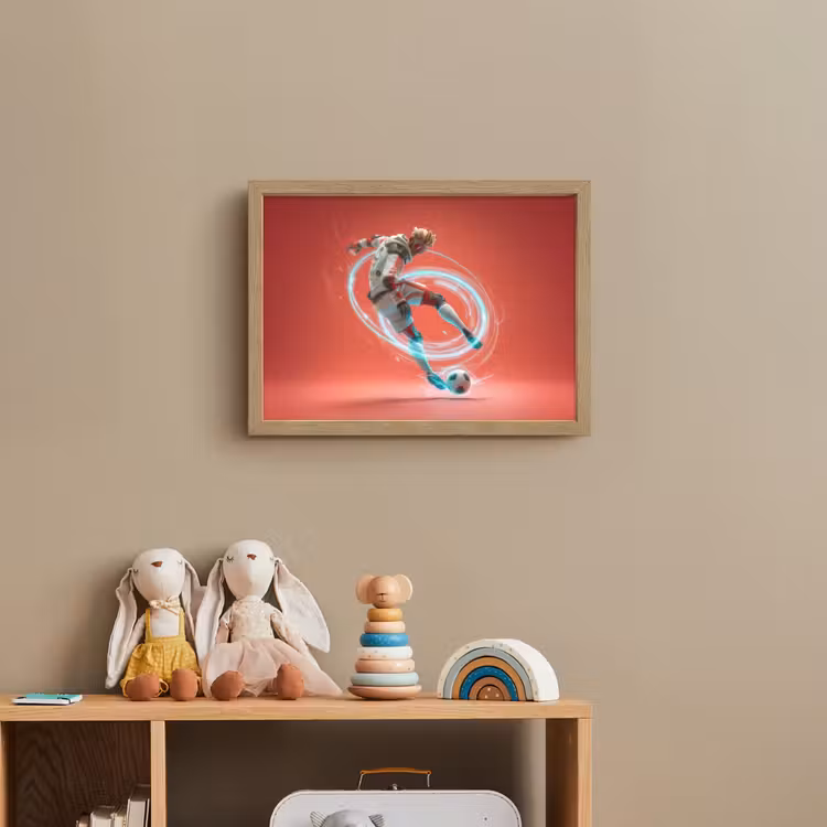 Lightbox - Wandlamp kinderkamer - Voetballer - Bal - Lichtcirkel - Rood — 3