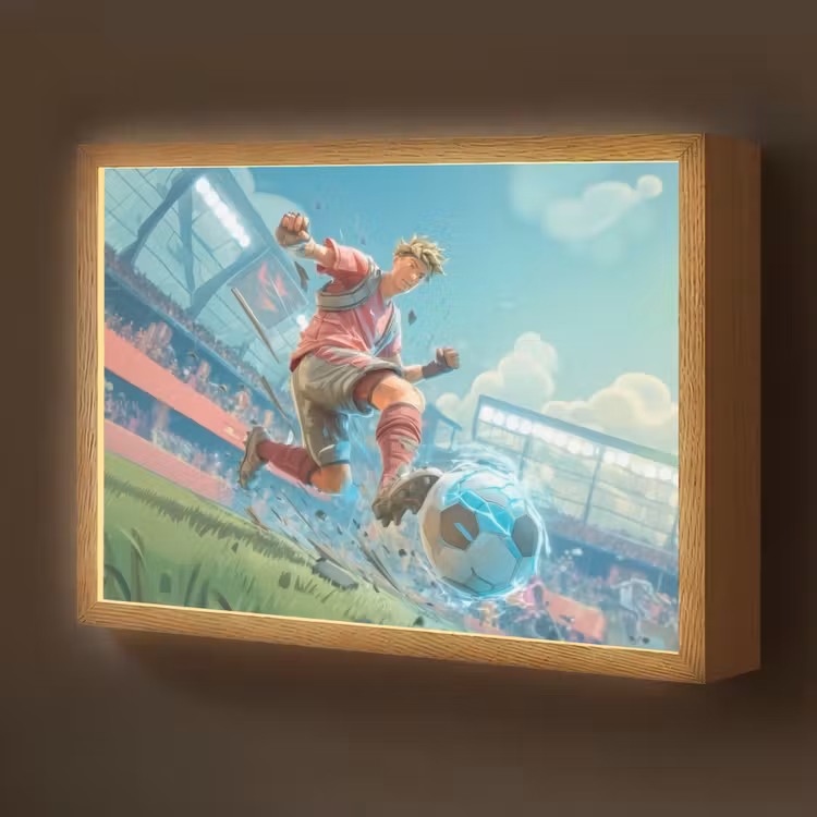 Lightbox - Wandlamp kinderkamer - Stadion - Voetbal - Jongen - Rood — 1