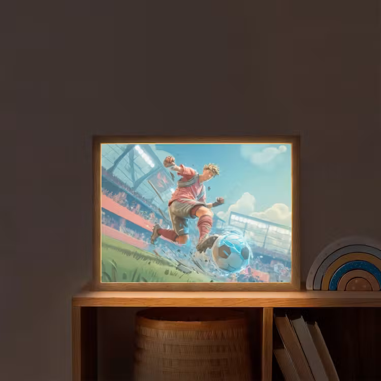 Lightbox - Wandlamp kinderkamer - Stadion - Voetbal - Jongen - Rood — 2