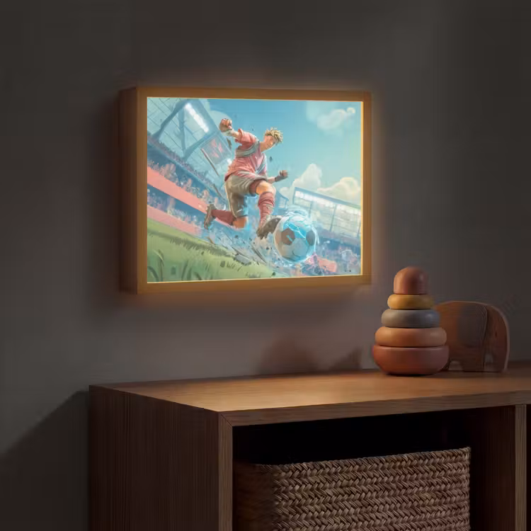 Lightbox - Wandlamp kinderkamer - Stadion - Voetbal - Jongen - Rood — 4