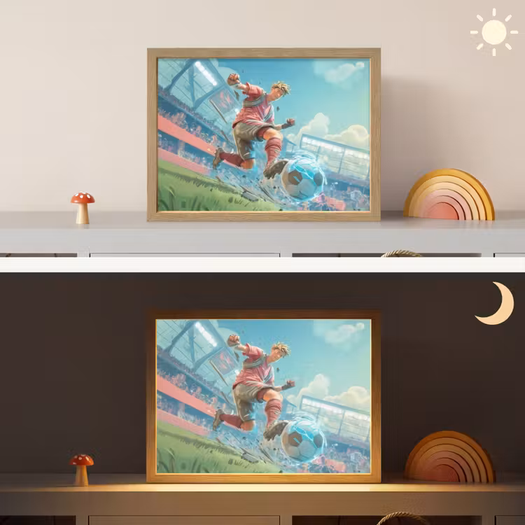 Lightbox - Wandlamp kinderkamer - Stadion - Voetbal - Jongen - Rood — 6