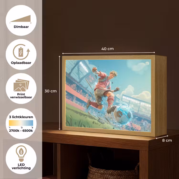 Lightbox - Wandlamp kinderkamer - Stadion - Voetbal - Jongen - Rood — 9