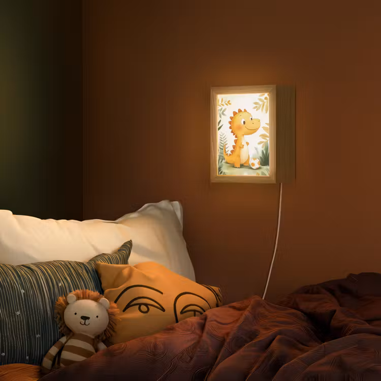 Lightbox - Wandlamp kinderkamer - Dino - Voetbal - Oranje — 2