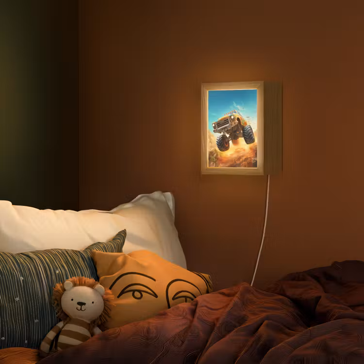 Lightbox - Wandlamp kinderkamer - Monstertruck - Kind - Jongen - Auto — 2