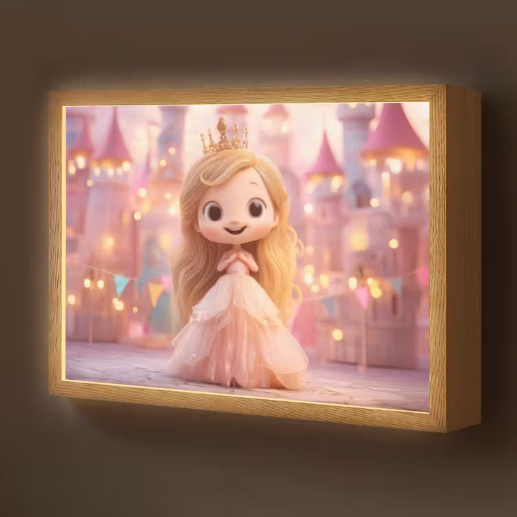 Lightbox - Wandlamp kinderkamer - Prinses - Roze - Kasteel — 1