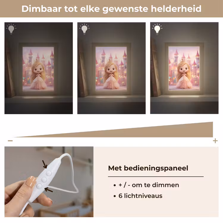 Lightbox - Wandlamp kinderkamer - Prinses - Roze - Kasteel — 6