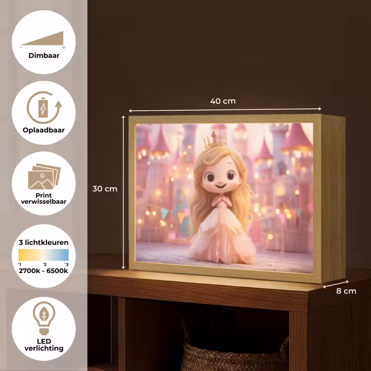 Lightbox - Wandlamp kinderkamer - Prinses - Roze - Kasteel — 9