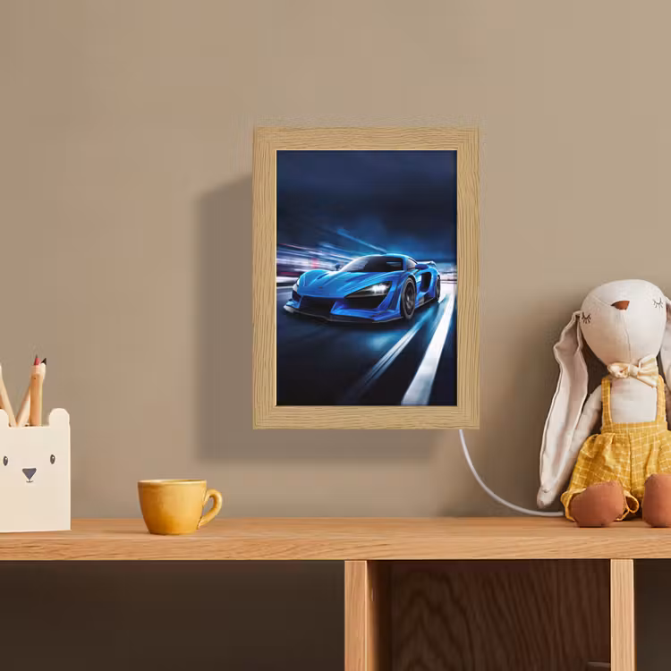 Lightbox - Wandlamp kinderkamer - Auto - Blauw - Jongens - Kind — 3