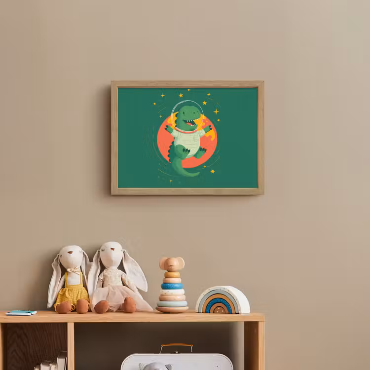 Lightbox - Wandlamp kinderkamer - Dino - Groen - Planeet — 3