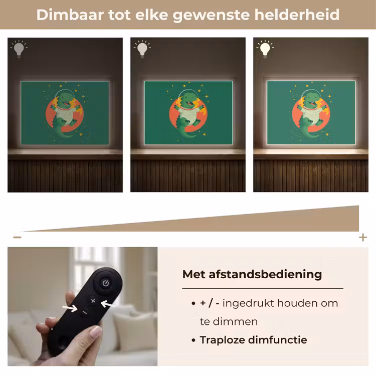 Lightbox - Wandlamp kinderkamer - Dino - Groen - Planeet — 7