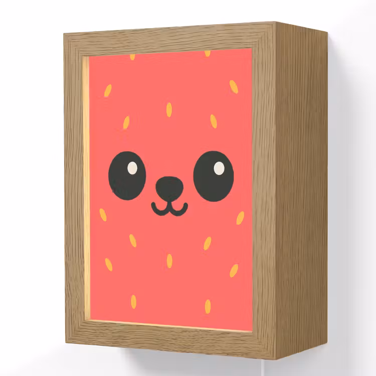 Lightbox - Wandlamp kinderkamer - Kat - Aardbei - Cartoon — 1
