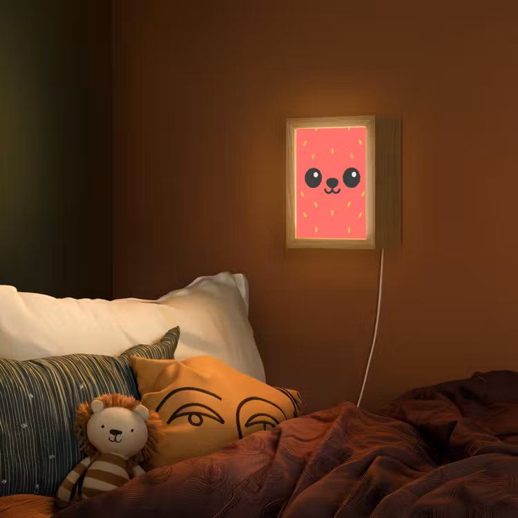 Lightbox - Wandlamp kinderkamer - Kat - Aardbei - Cartoon — 2