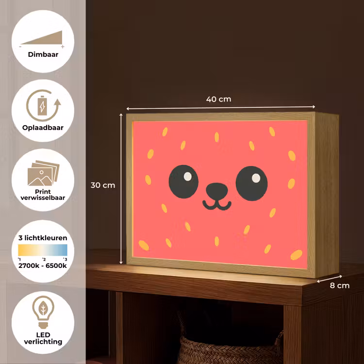 Lightbox - Wandlamp kinderkamer - Kat - Aardbei - Cartoon — 9