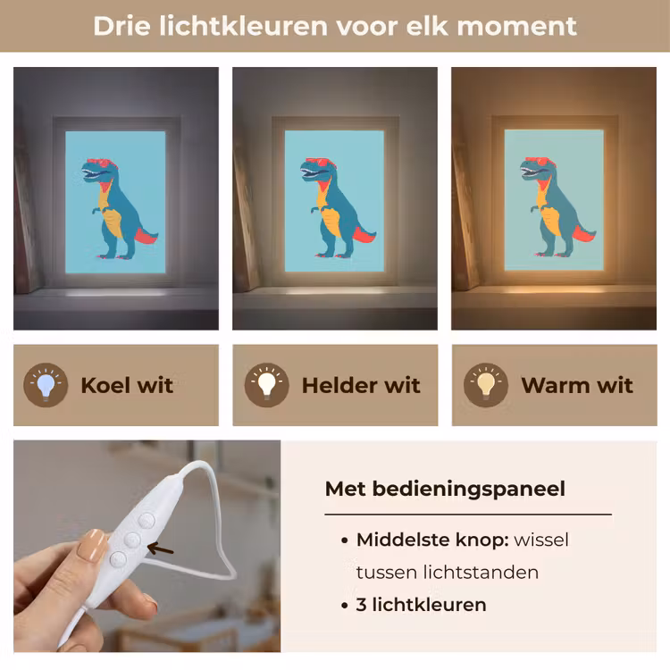 Lightbox - Wandlamp kinderkamer - Dinosaurus - Blauw - Zonnebril — 7