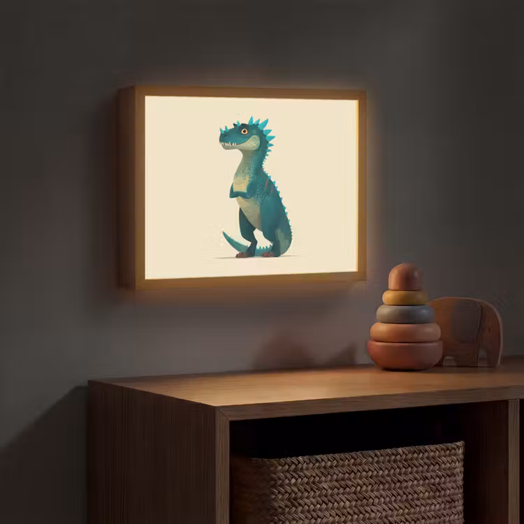 Lightbox - Wandlamp kinderkamer - Dinosaurus - Turquoise - Stekels — 4