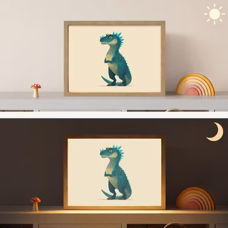 Lightbox - Wandlamp kinderkamer - Dinosaurus - Turquoise - Stekels — 6