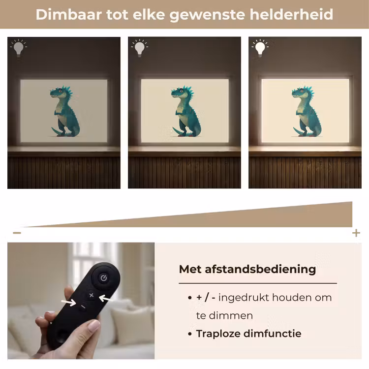 Lightbox - Wandlamp kinderkamer - Dinosaurus - Turquoise - Stekels — 7