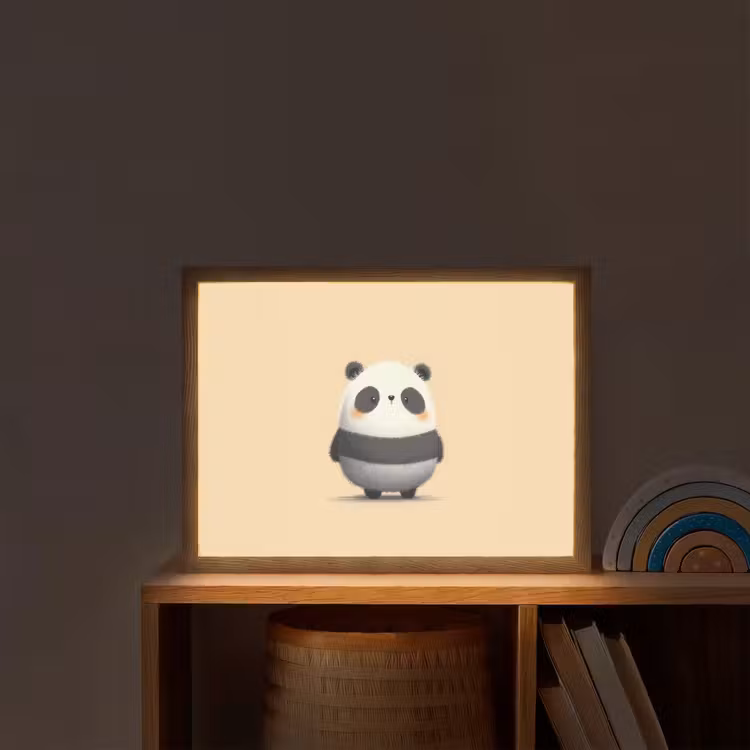 Lightbox - Wandlamp kinderkamer - Panda - Beige - Minimalistisch — 2