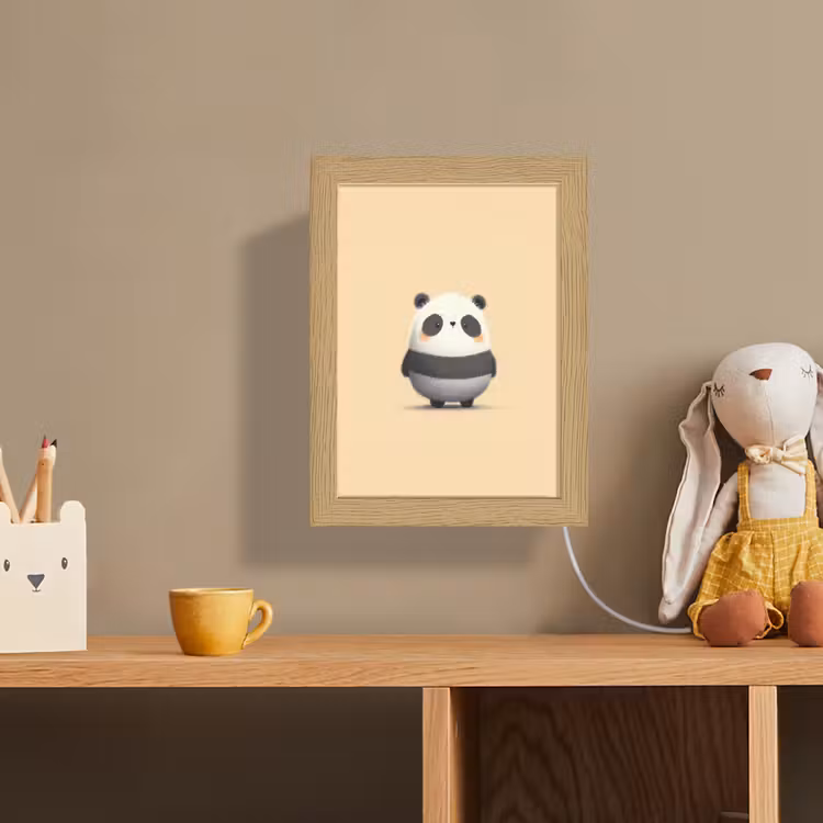Lightbox - Wandlamp kinderkamer - Panda - Beige - Minimalistisch — 3