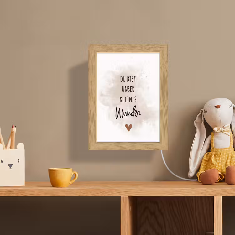 Lightbox - Wandlamp kinderkamer - Quote - Wonder - Beige - Wit - Hart — 3