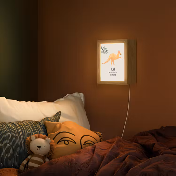 Lightbox - Wandlamp kinderkamer - Dino - Quote - Dinosaurus - Beige — 2