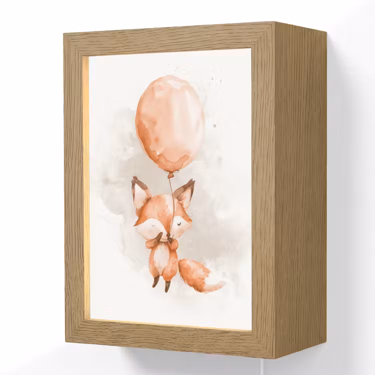 Lightbox - Wandlamp kinderkamer - Vos - Pastel kleuren - Dier — 1