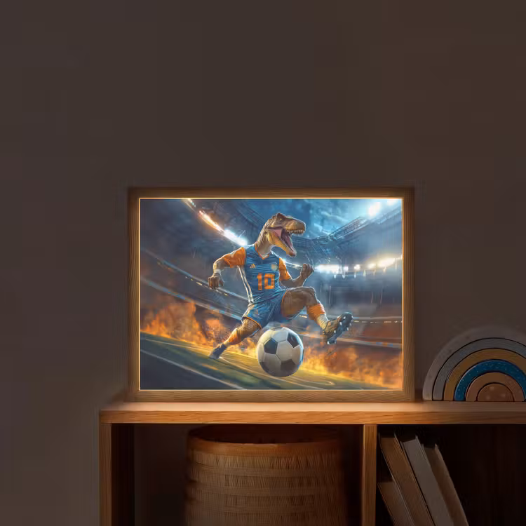 Lightbox - Wandlamp kinderkamer - T-Rex - Voetbal - Stadion — 2
