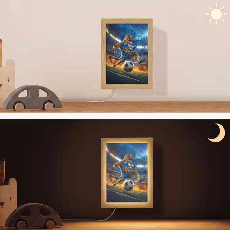 Lightbox - Wandlamp kinderkamer - T-Rex - Voetbal - Stadion — 4