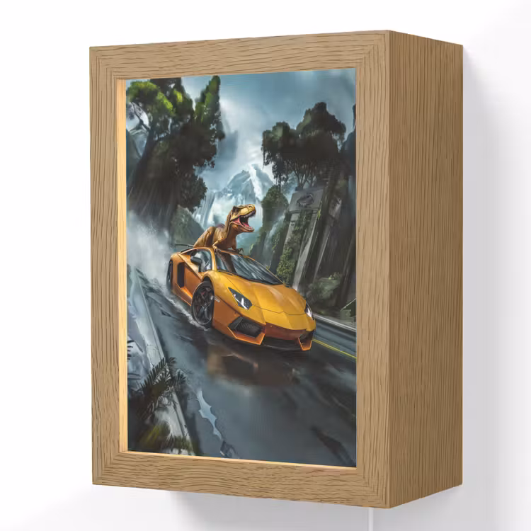 Lightbox - Wandlamp kinderkamer - T-Rex - Auto - Regenwoud — 1
