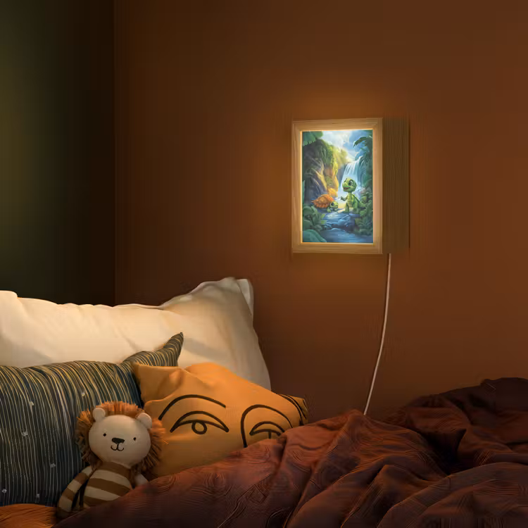 Lightbox - Wandlamp kinderkamer - Schildpad - Dino - Jungle - Waterval — 2