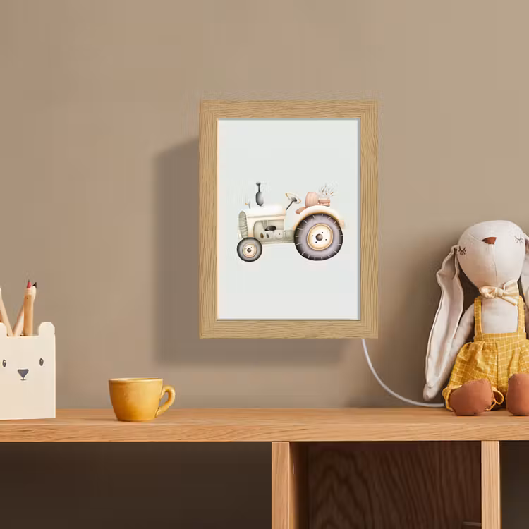 Lightbox - Wandlamp kinderkamer - Vintage - Tractor - Pastel — 3