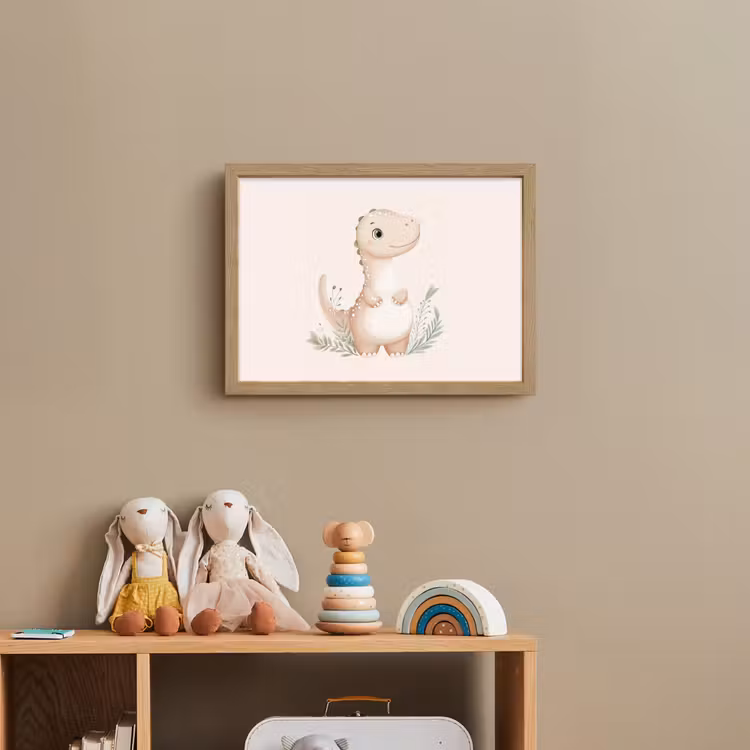 Lightbox - Wandlamp kinderkamer - Dinosaurus - Bladeren - Pastel — 3