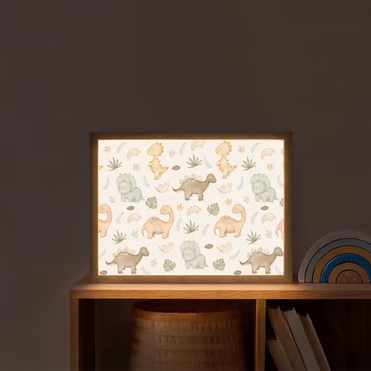 Lightbox - Wandlamp kinderkamer - Dino - Patroon - Pastel — 2